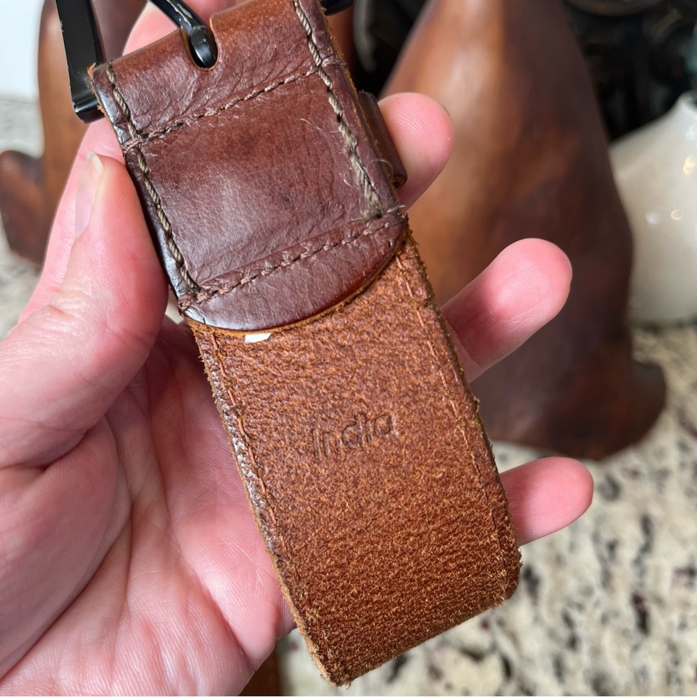 Men's Haggar Leather Belt - Picture 4 of 8